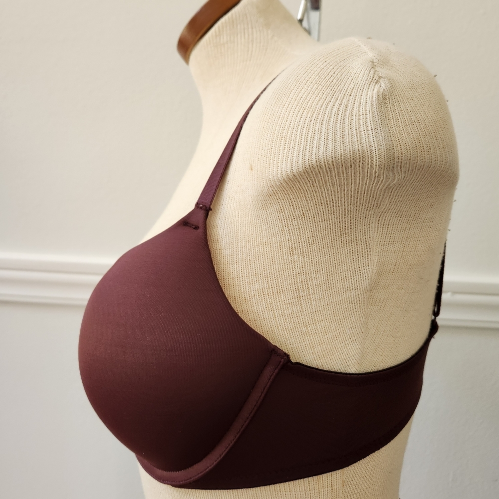 Pink Victoria's Secret Burgundy Push-Up Bra Size 34 D - Picture 6 of 8